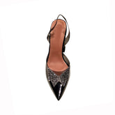 Diamante Butterfly PVC High Heel Sandals - 9cm
